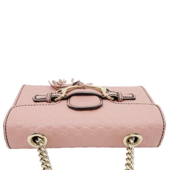 Gucci  Emily Mini GG Leather Chain Shoulder Bag Pink 449636 - Picture 4 of 12